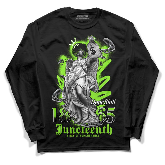 Neon Green Collection DopeSkill Long Sleeve T-Shirt Juneteenth Graphic - Black