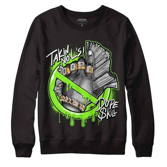 Neon Green Collection DopeSkill Sweatshirt Takin No L's Graphic - Black