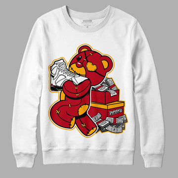 Cardinal 7s DopeSkill Sweatshirt Bear Steals Sneaker Graphic - White 