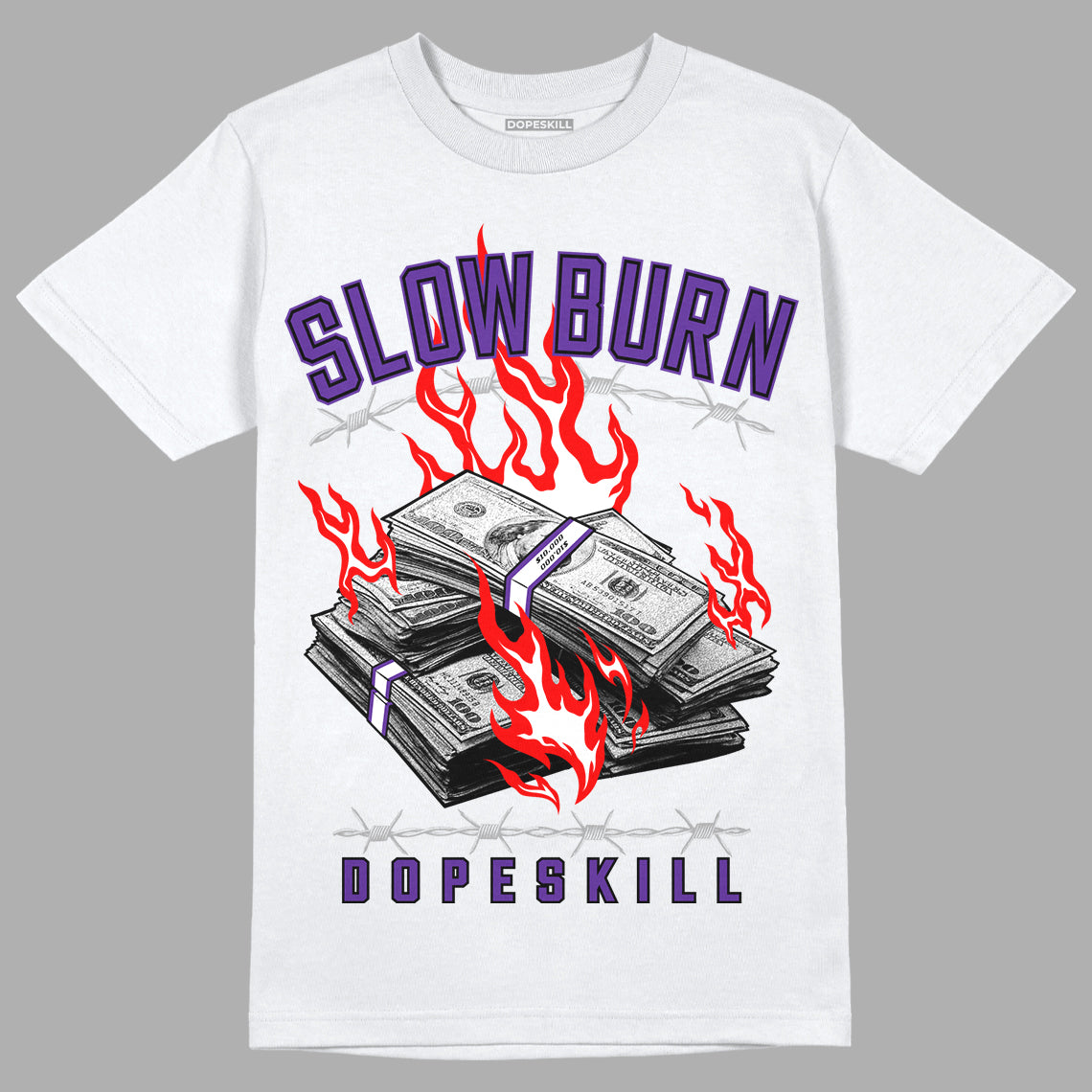 PURPLE Collection DopeSkill T-Shirt Slow Burn Graphic - White 