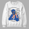 True Blue 1s DopeSkill Sweatshirt Money Is The Motive Graphic - White