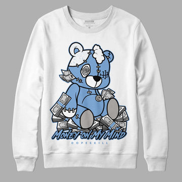 Jordan 5 Retro University Blue DopeSkill Sweatshirt MOMM Bear Graphic Streetwear - White