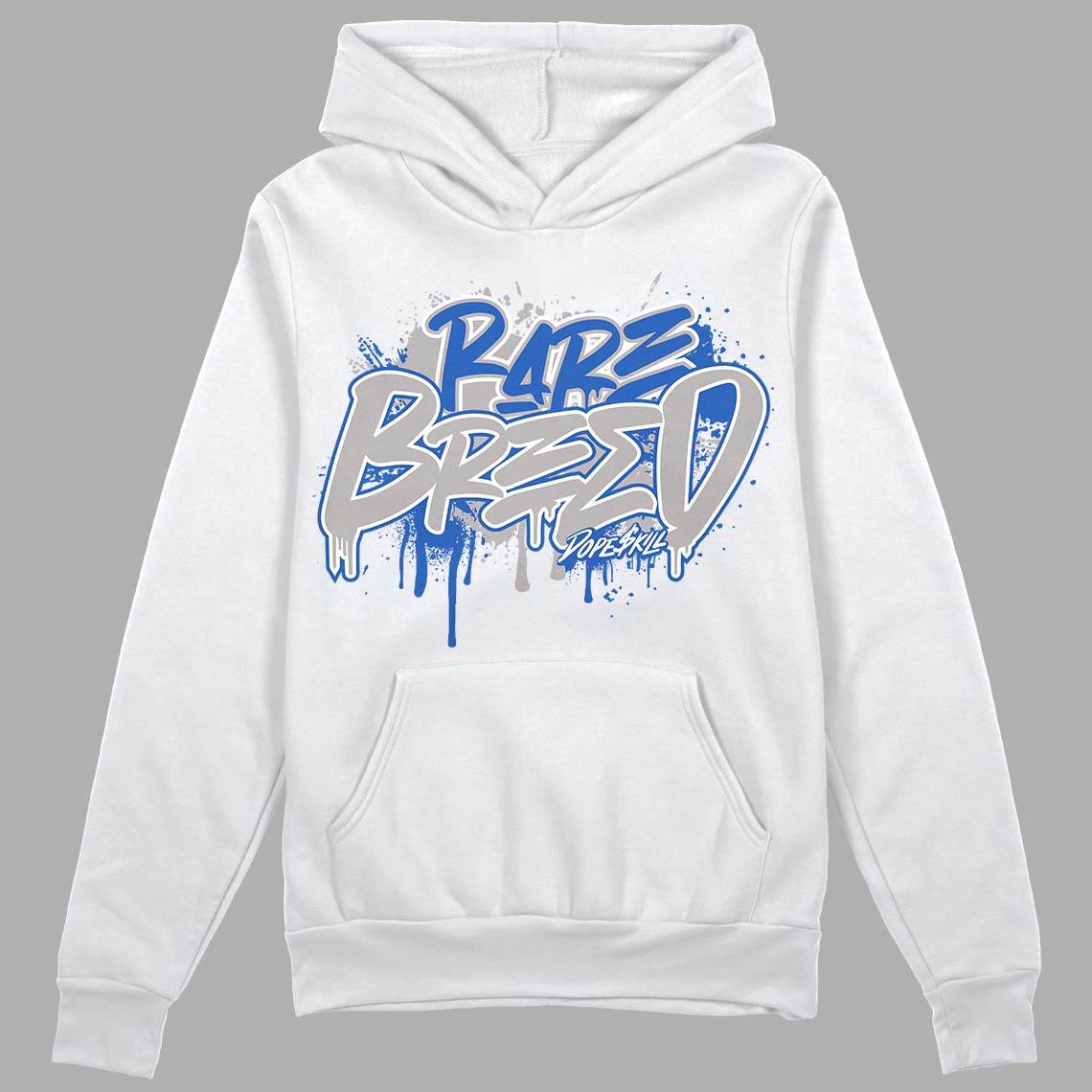 True Blue 1s DopeSkill Hoodie Sweatshirt Rare Breed Graphic - White