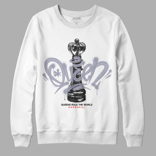 Jordan 13 Retro 'Black Flint' DopeSkill Sweatshirt Queen Chess Graphic Streetwear - White