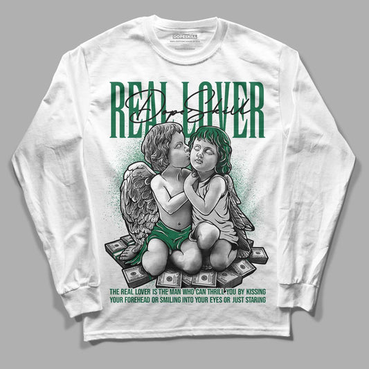 Gorge Green 1s DopeSkill Long Sleeve T-Shirt Real Lover Graphic - White 