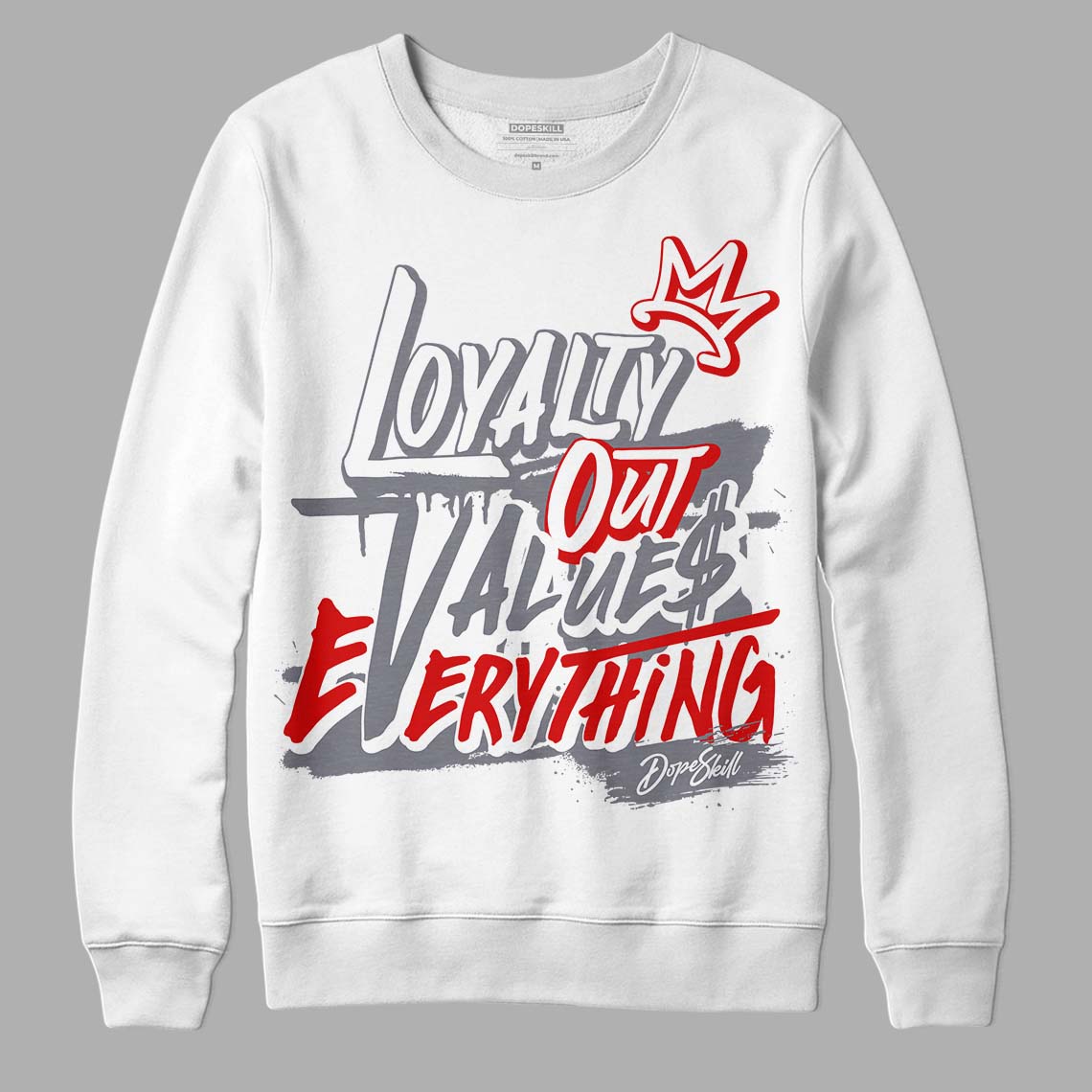 Fire Red 9s DopeSkill Sweatshirt LOVE Graphic - White 