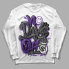 Dark Iris 3s DopeSkill Long Sleeve T-Shirt No Days Off Graphic - White 