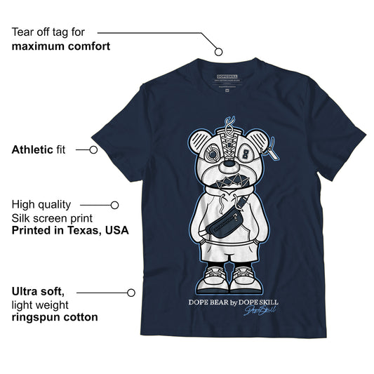 AJ 6 Midnight Navy DopeSkill Navy T-shirt Sneaker Bear Graphic