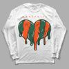 Dunk Low Team Dark Green Orange DopeSkill Long Sleeve T-Shirt Slime Drip Heart Graphic - White