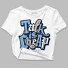 Jordan 5 Retro University Blue DopeSkill Women's Crop Top Talk Is Chip Graphic Streetwear - White 