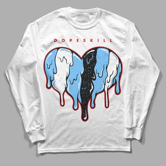 Travis Scott x Jordan 4 Retro 'Cactus Jack' DopeSkill Long Sleeve T-Shirt Slime Drip Heart Graphic Streetwear  - White 