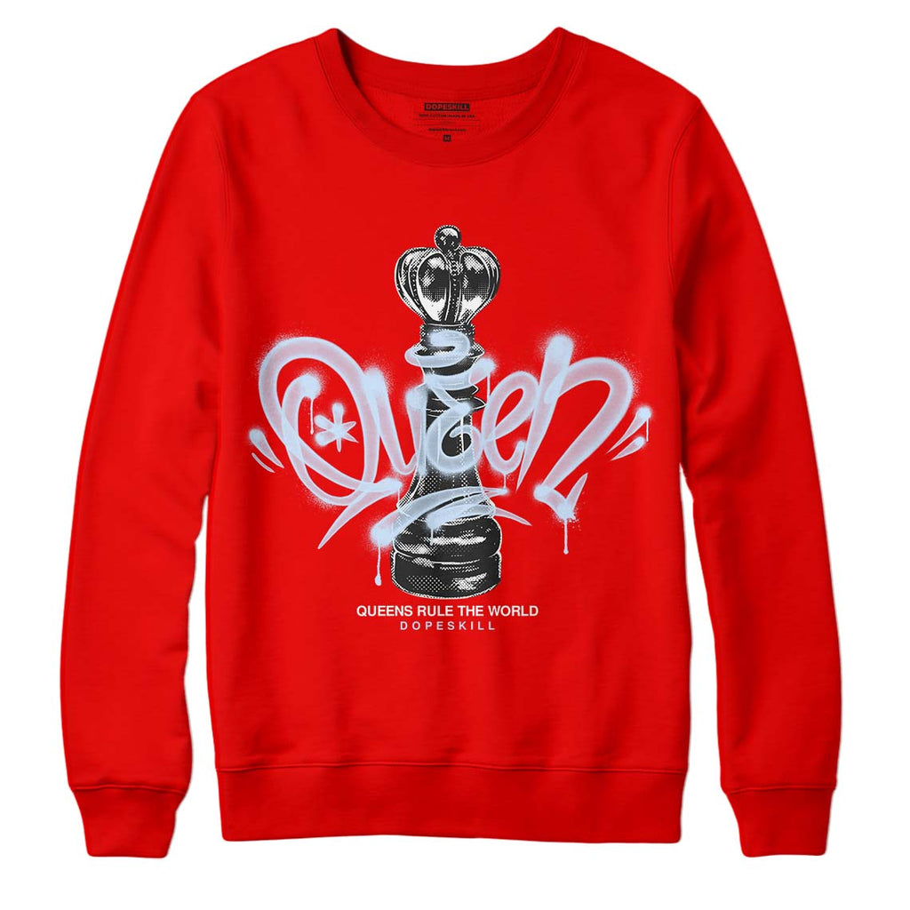 Jordan 11 Retro Cherry DopeSkill Varsity Red Sweatshirt Queen Chess Graphic Streetwear 