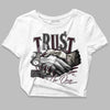 Dunk Low Night Maroon and Medium Soft Pink DopeSkill Women's Crop Top Trust No One Graphic Streetwear - White