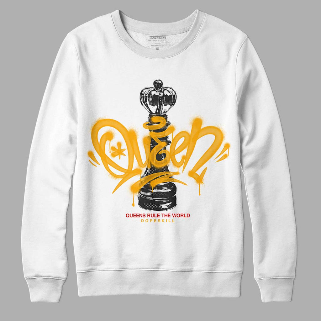 Jordan 7 Citrus DopeSkill Sweatshirt Queen Chess Graphic Streetwear - White