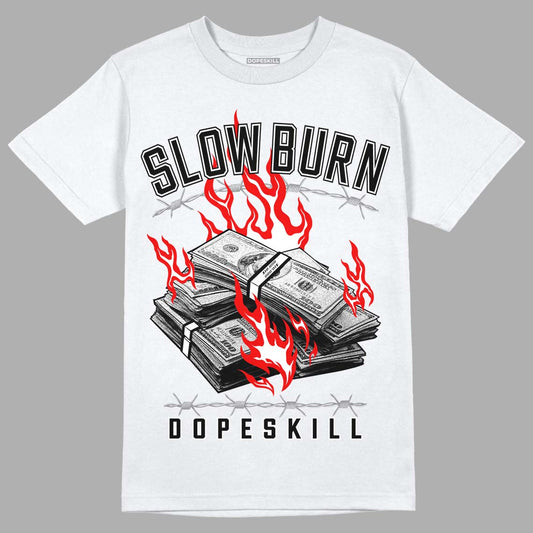 Jordan 1 High 85 Black White DopeSkill T-Shirt Slow Burn Graphic Streetwear  - White 