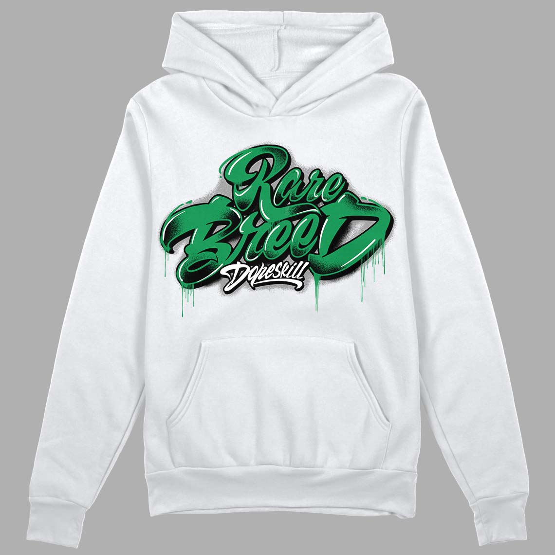 Jordan 1 Low Lucky Green DopeSkill Hoodie Sweatshirt Rare Breed Type Graphic Streetwear - White 