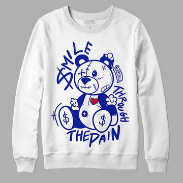 Racer Blue White Dunk Low DopeSkill Sweatshirt BEAN Graphic - White 