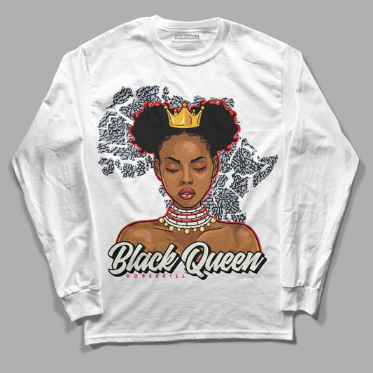 Jordan 3 Retro White Cement Reimagined DopeSkill Long Sleeve T-Shirt Black Queen Graphic Streetwear - White