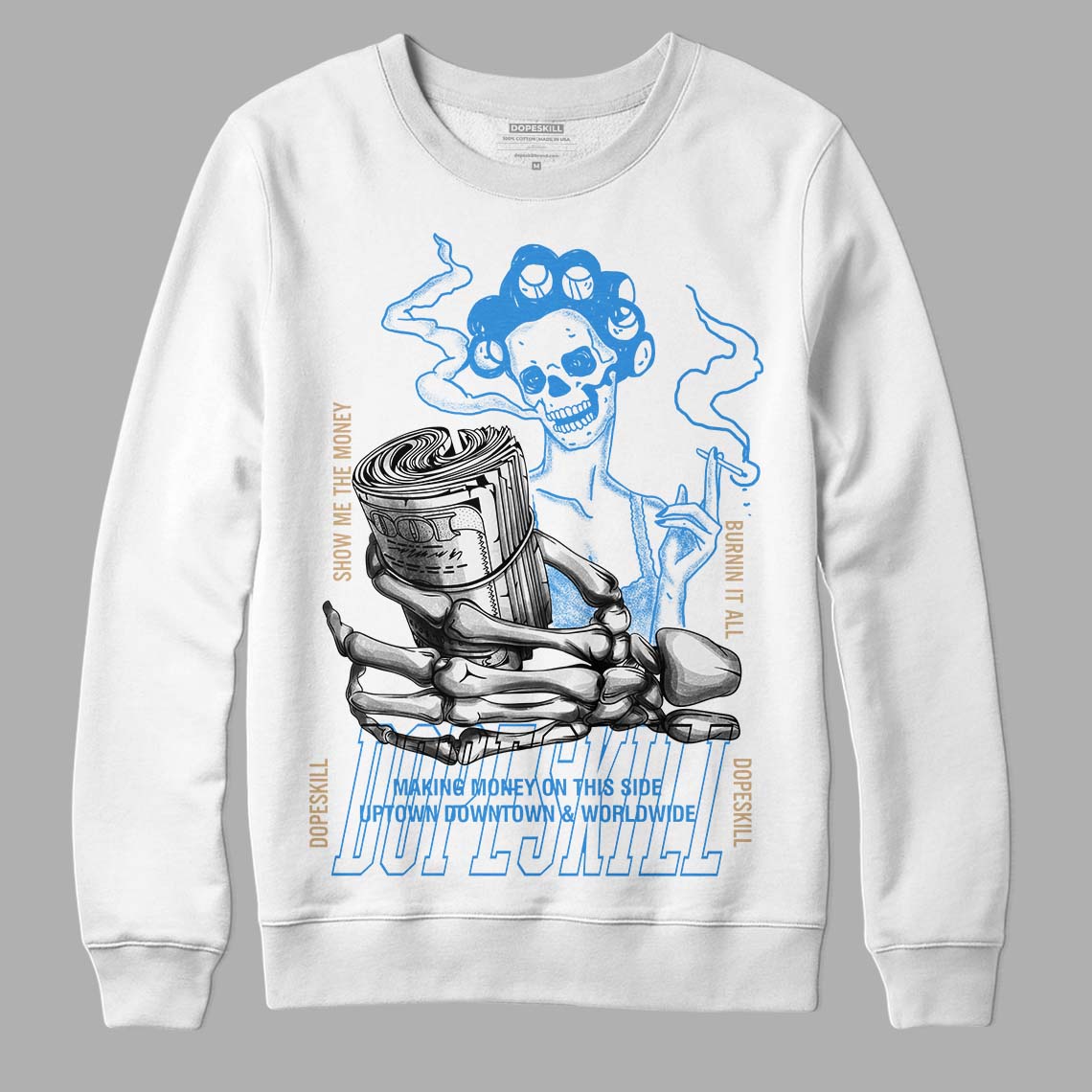 SB Dunk Low Homer DopeSkill Sweatshirt Show Me The Money Graphic - White