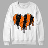 Orange Black White DopeSkill Sweatshirt Slime Drip Heart Graphic - White 