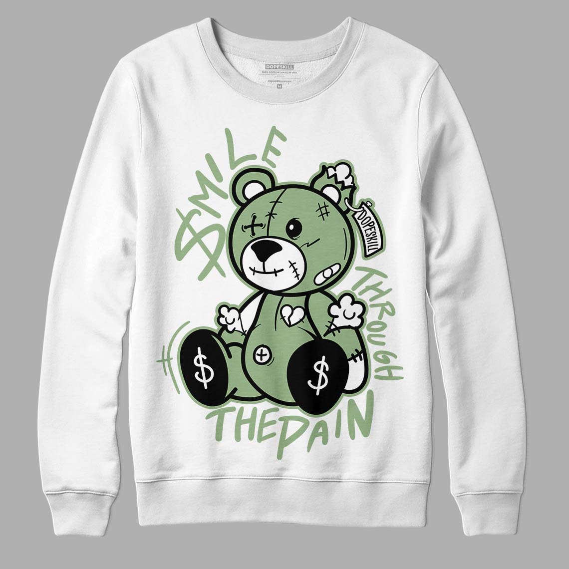 Jordan 4 Retro “Seafoam” DopeSkill Sweatshirt BEAN Graphic Streetwear - White