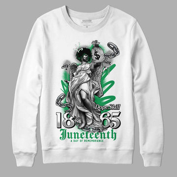 Jordan 3 WMNS “Lucky Green” DopeSkill Sweatshirt Juneteenth Graphic Streetwear - White