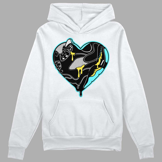 Aqua 5s DopeSkill Hoodie Sweatshirt Heart Jordan 5 Graphic - White