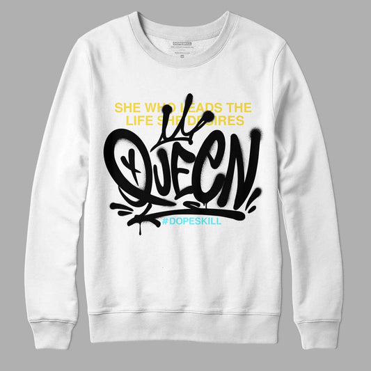 Aqua 5s DopeSkill Sweatshirt Queen Graphic - White 