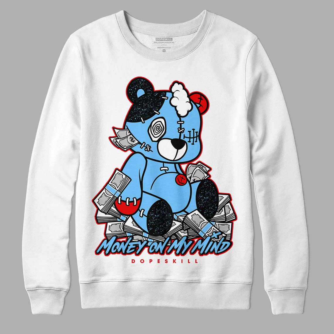 Travis Scott x Jordan 4 Retro 'Cactus Jack' DopeSkill Sweatshirt MOMM Bear Graphic Streetwear - White 