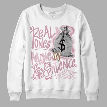 Dunk Low Teddy Bear Pink DopeSkill Sweatshirt Real Ones Move In Silence Graphic - White 