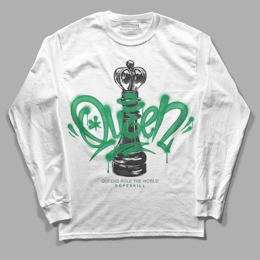 Jordan 3 WMNS “Lucky Green” DopeSkill Long Sleeve T-Shirt Queen Chess Graphic Streetwear - White