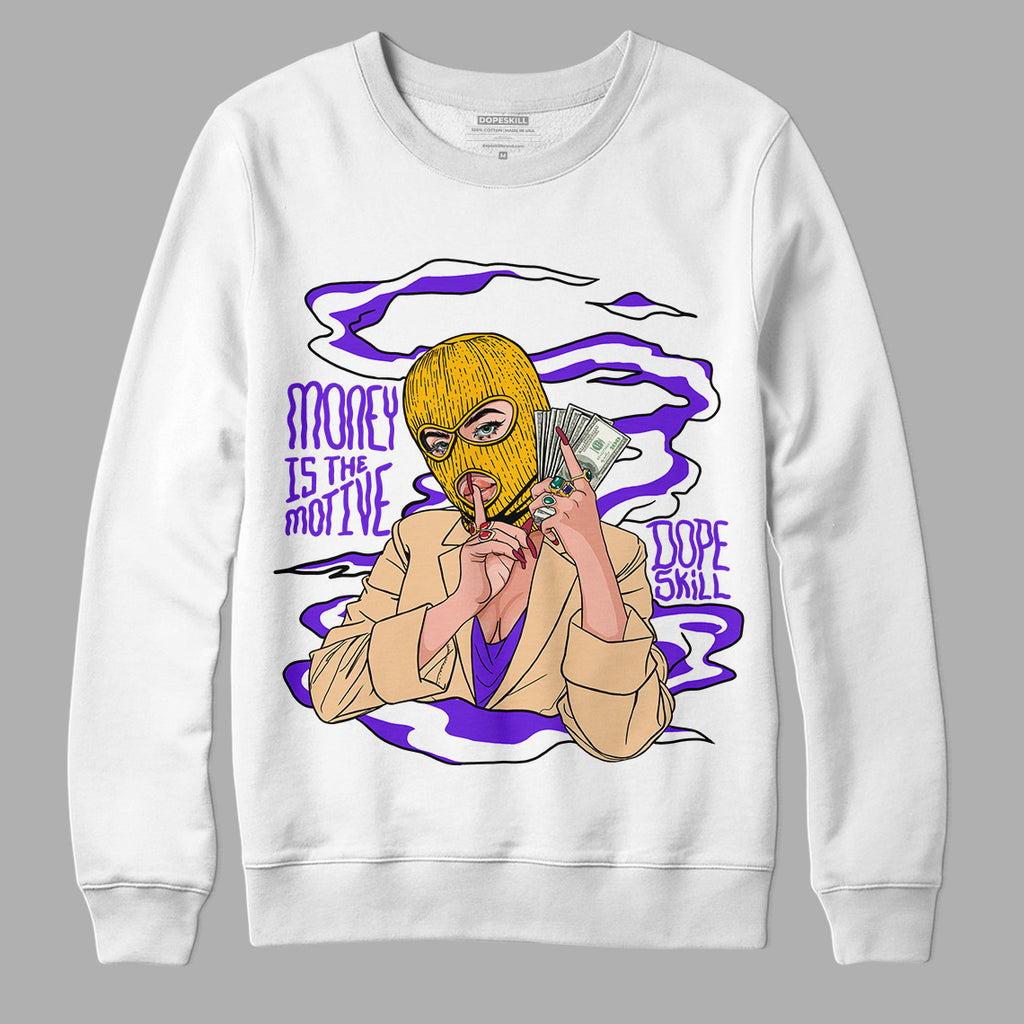 Afrobeats 7s SE DopeSkill Sweatshirt Money Is The Motive Graphic - White