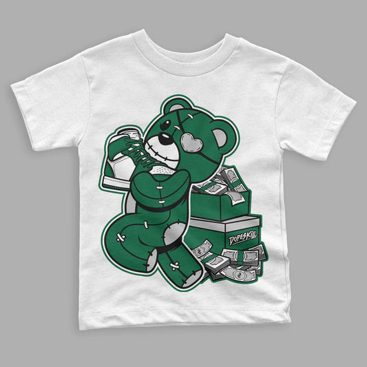 Gorge Green 1s DopeSkill Toddler Kids T-shirt Bear Steals Sneaker Graphic - White 