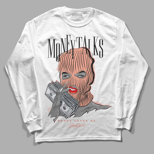 DJ Khaled x Jordan 5 Retro ‘Crimson Bliss’ DopeSkill Long Sleeve T-Shirt Money Talks Graphic Streetwear - White 