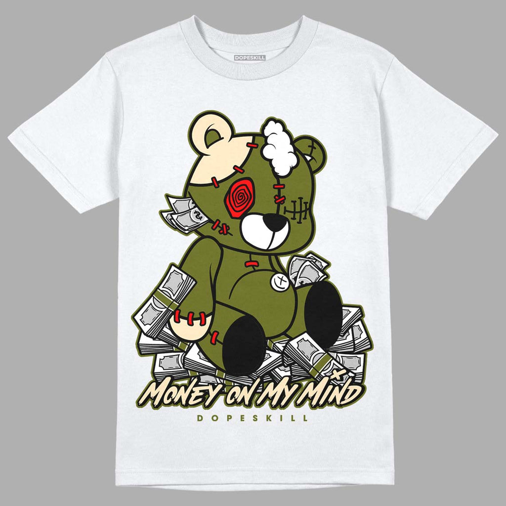 Travis Scott x Jordan 1 Low OG “Olive” DopeSkill T-Shirt MOMM Bear Graphic Streetwear - White