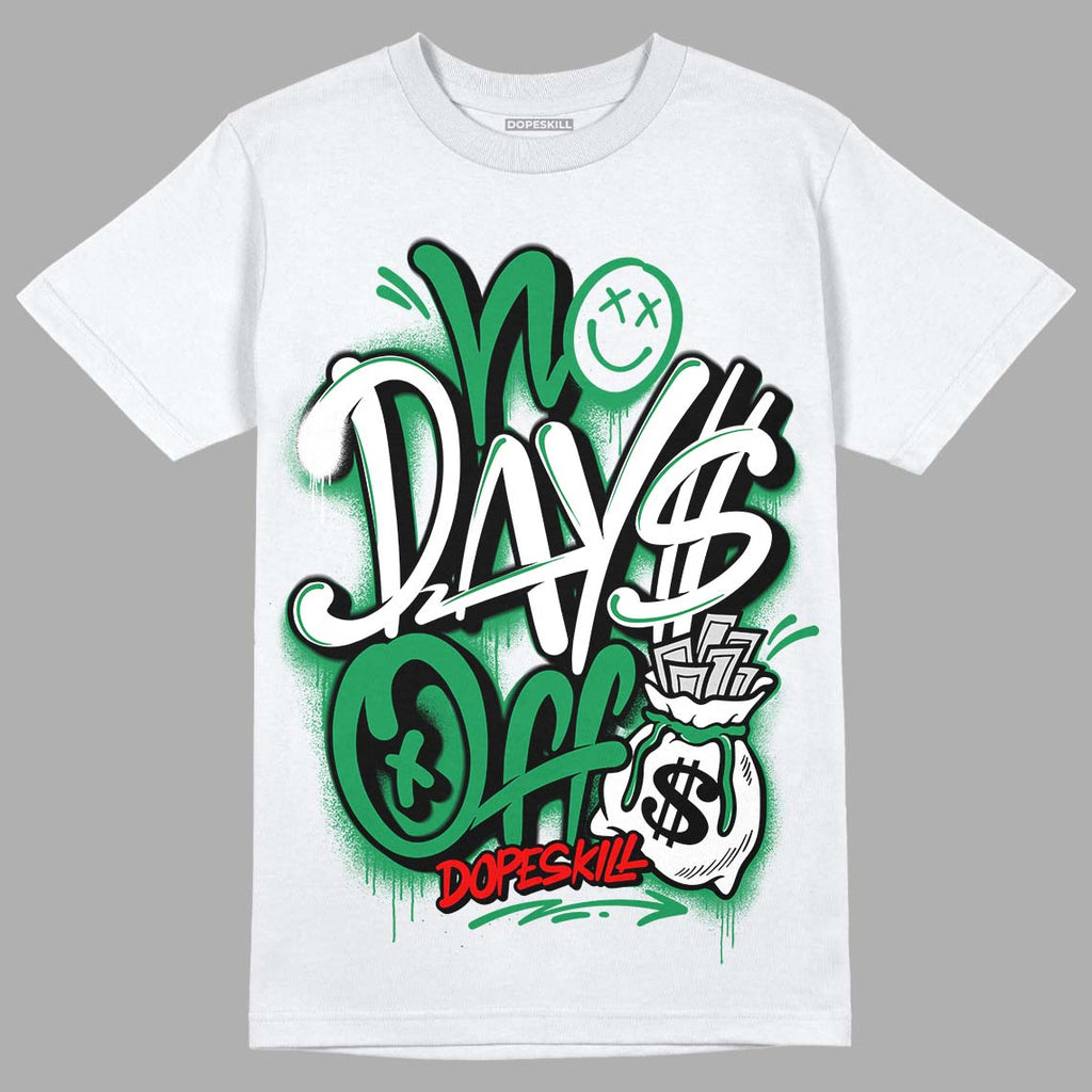 Jordan 6 Rings "Lucky Green" DopeSkill T-Shirt No Days Off Graphic Streetwear - White 