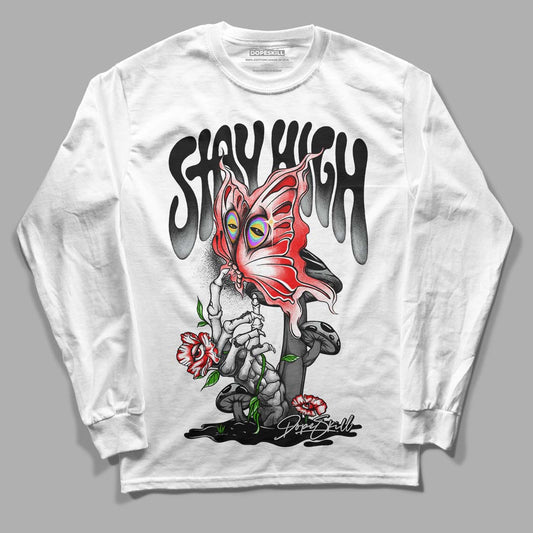 Black Canvas 4s DopeSkill Long Sleeve T-Shirt Stay High Graphic - White 