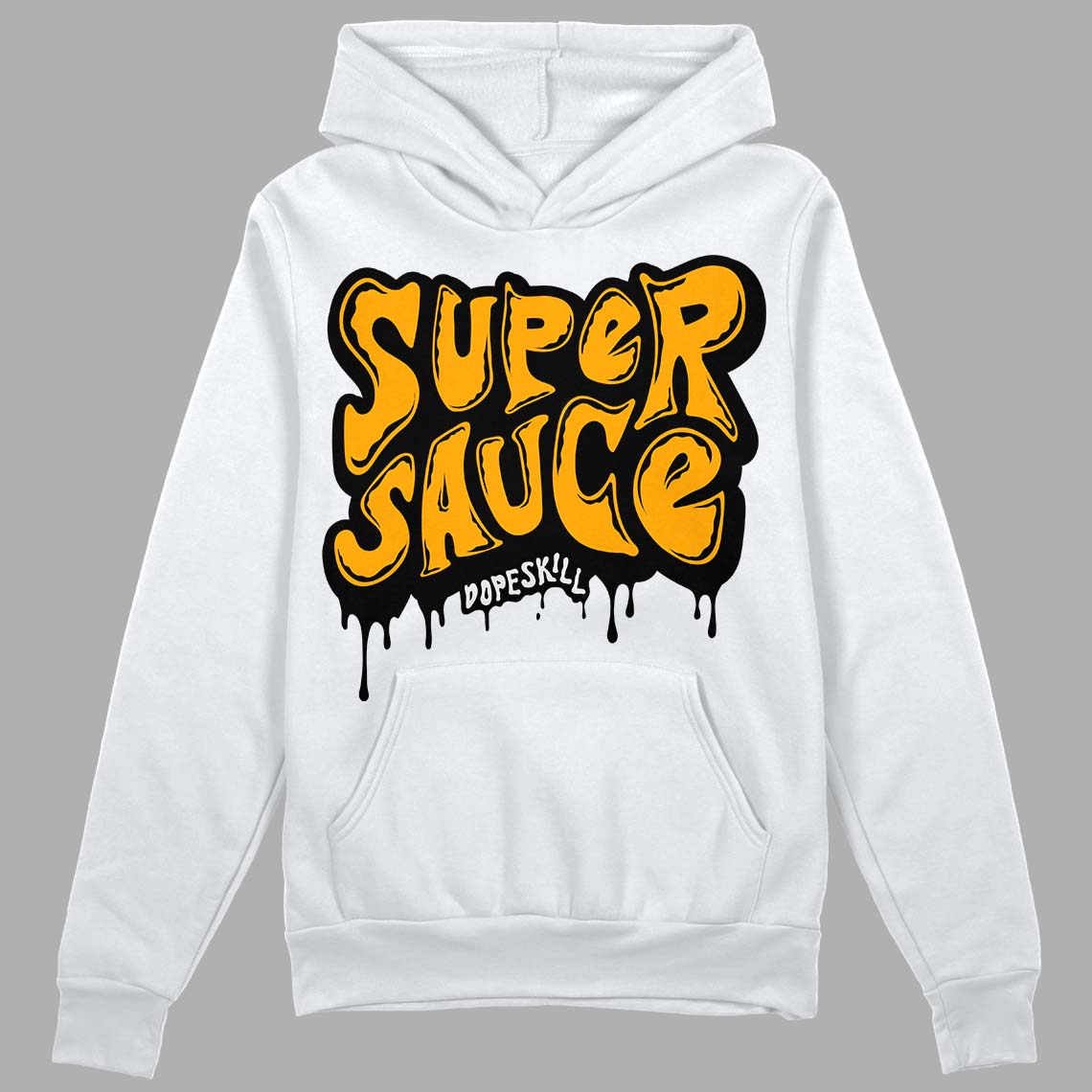 Black Taxi 12s DopeSkill Hoodie Sweatshirt Super Sauce Graphic - White 