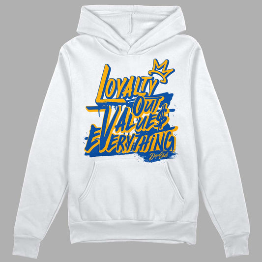 Dunk Blue Jay and University Gold DopeSkill Hoodie Sweatshirt LOVE Graphic Streetwear - White