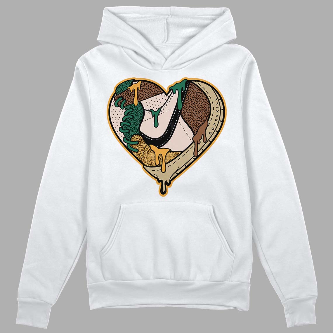 Safari Dunk Low DopeSkill Hoodie Sweatshirt Heart Jordan Graphic - White 