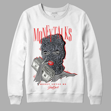 Jordan 3 Retro White Cement Reimagined DopeSkill Sweatshirt Money Talks Graphic Streetwear - White 