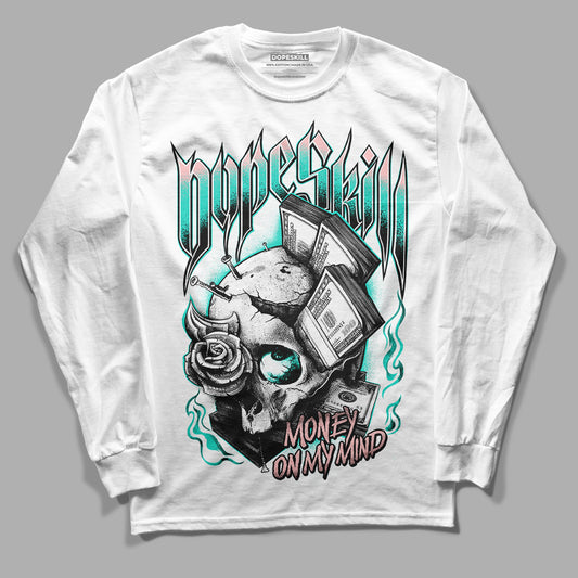 Green Snakeskin Dunk Low DopeSkill Long Sleeve T-Shirt Money On My Mind Graphic - White