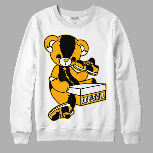 Goldenrod Dunk DopeSkill Sweatshirt Sneakerhead BEAR Graphic - White 