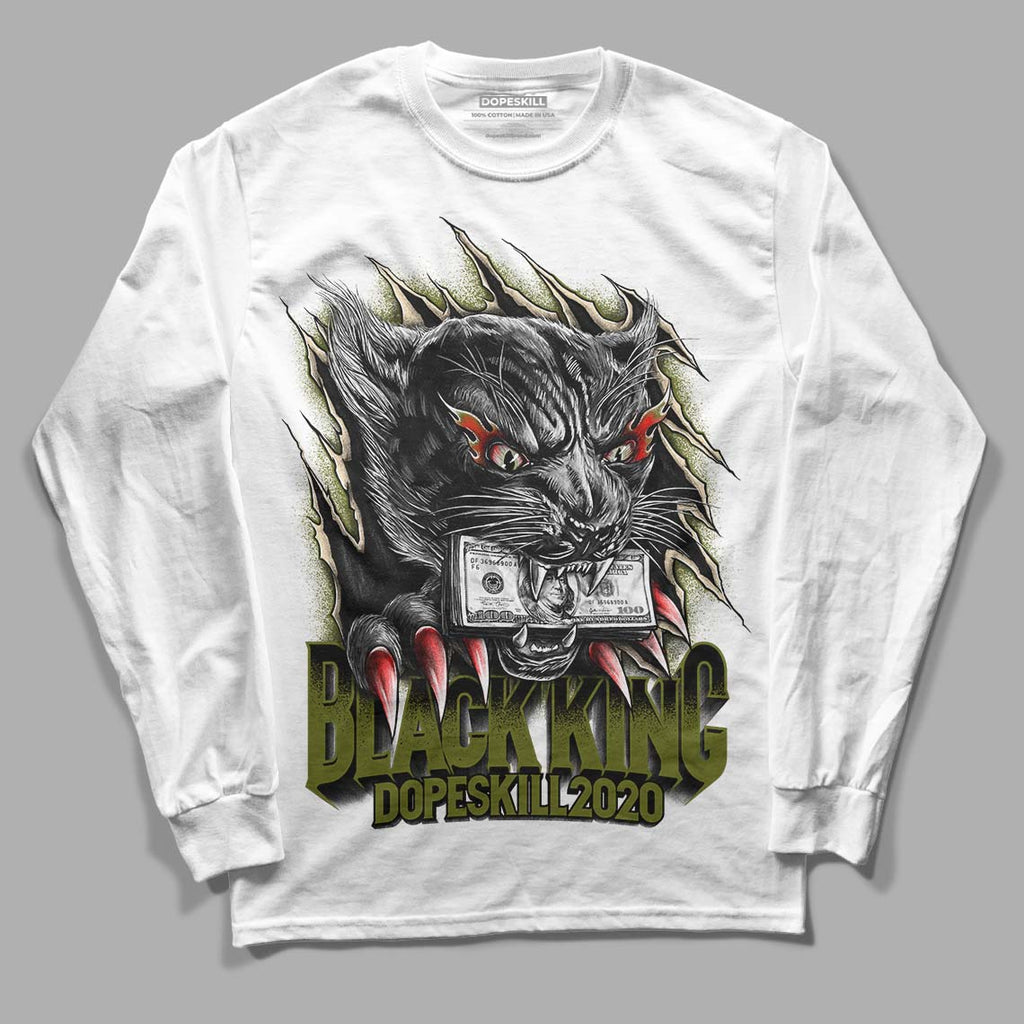 Travis Scott x Jordan 1 Low OG “Olive” DopeSkill Long Sleeve T-Shirt Black King Graphic Streetwear - White