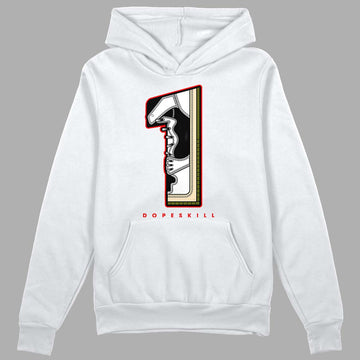 Travis Scott x Jordan 1 Low OG “Olive” DopeSkill Hoodie Sweatshirt No.1 Graphic Streetwear - White