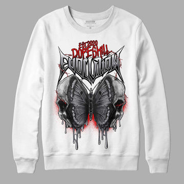 Fire Red 9s DopeSkill Sweatshirt DopeSkill Evolution Graphic - White 