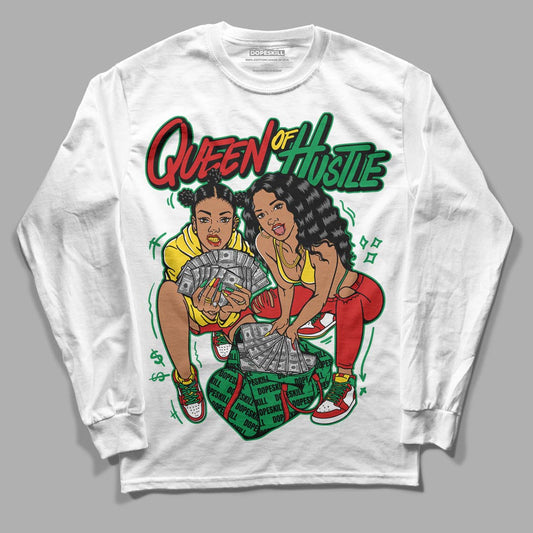 Black History Collection DopeSkill Long Sleeve T-Shirt Queen Of Hustle Graphic - White