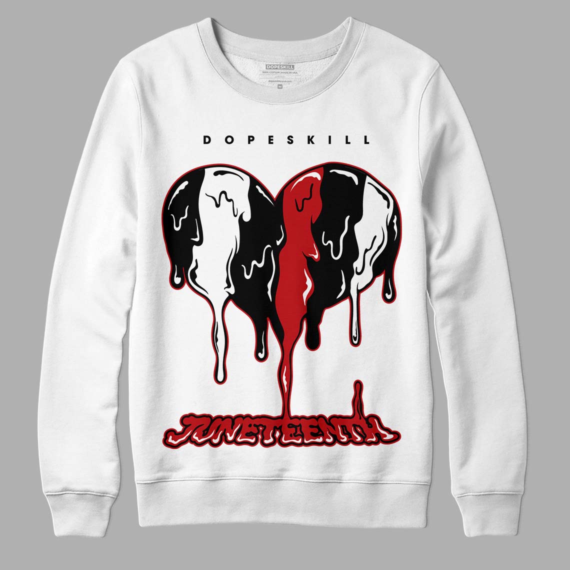 Jordan 13 Retro Playoffs DopeSkill Sweatshirt Juneteenth Heart Graphic Streetwear - White