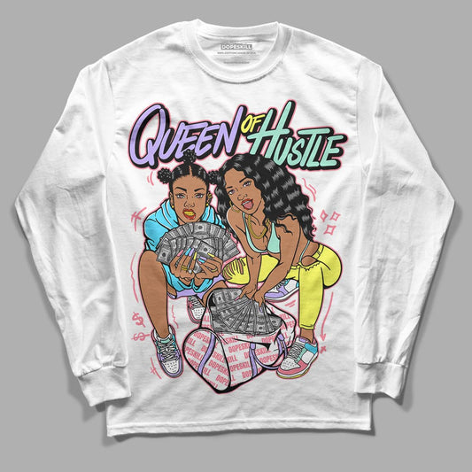 Candy Easter Dunk Low DopeSkill Long Sleeve T-Shirt Queen Of Hustle Graphic - White 