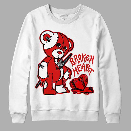 Gym Red 9s DopeSkill Sweatshirt Broken Heart Graphic - White 